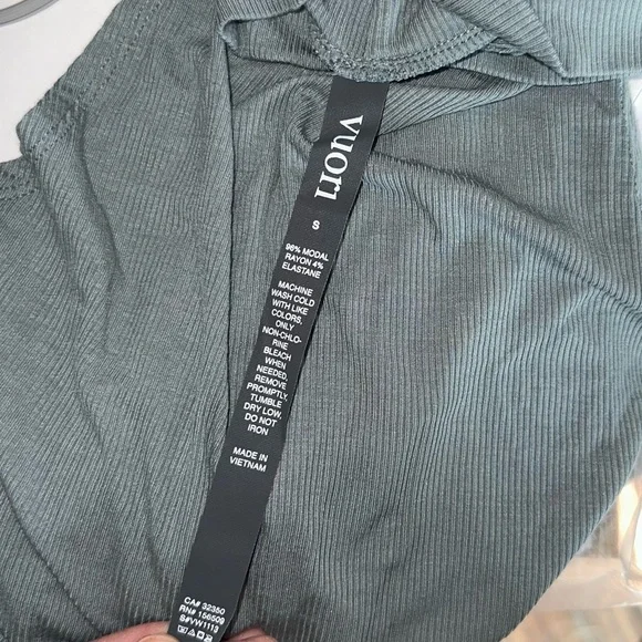 Vuori Cove Funnel Neck Cropped Rib Knit Soft Stretchy Active Lounge Tank Fern S - Picture 8 of 8